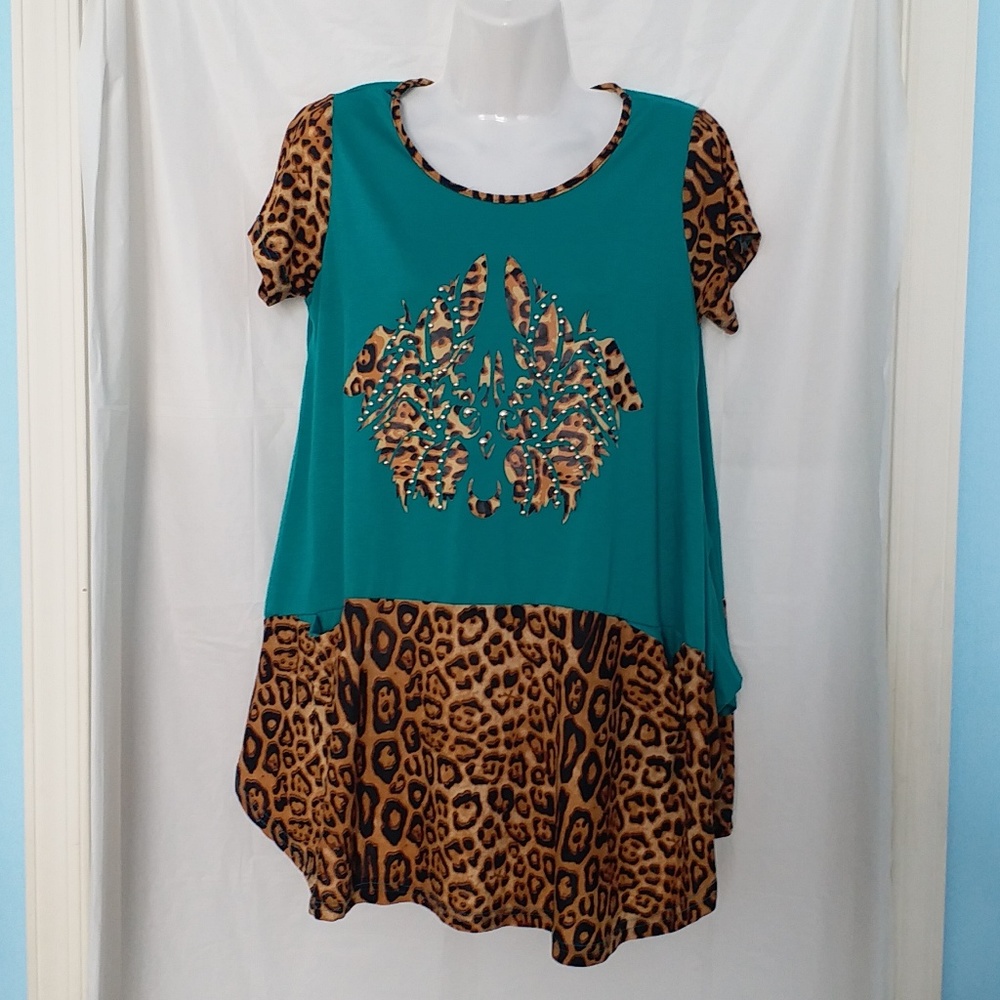 EECO Fashion Top Tunic Size M Embellished